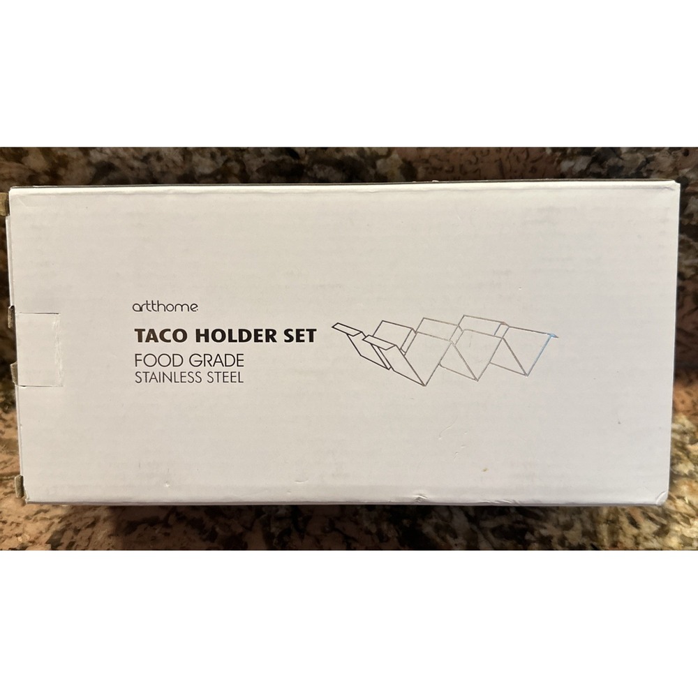 Taco Holder Stand  Server 4 Pack Stainless Steel Rack Truck Tray Style Oven Safe